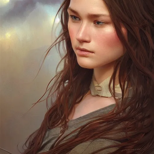 Image similar to Beautiful portrait of ryan mcpartlin, wide angle, intricate, wild, highly detailed, digital painting, artstation, concept art, smooth, sharp focus, illustration, art by artgerm and greg rutkowski and alphonse mucha - W 768