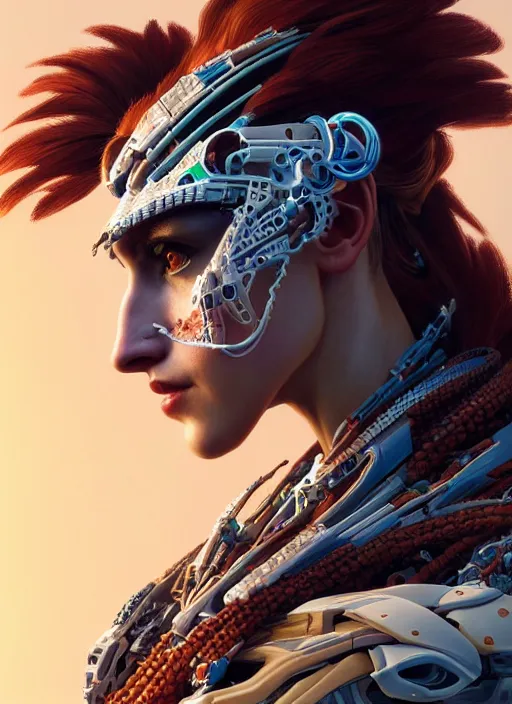 Prompt: side profile! portrait of a hybrid robot eagle, floral! horizon zero dawn machine, intricate, elegant, highly detailed, ray tracing, digital painting, artstation, concept art, smooth, sharp focus, illustration, art by artgerm and greg rutkowski and alphonse mucha, 8 k