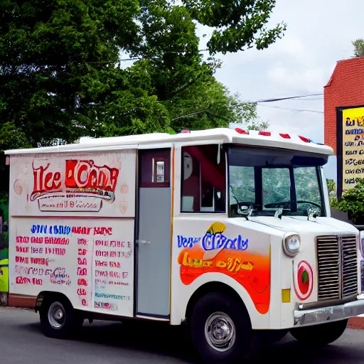 Image similar to menu of ice cream on side of ice cream truck