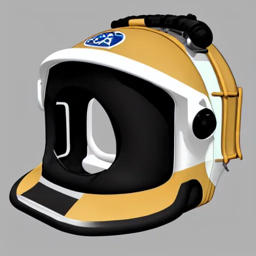 Prompt: hyper detailed boxutter hard surface modelling rear view of astronaut paramedic helmet