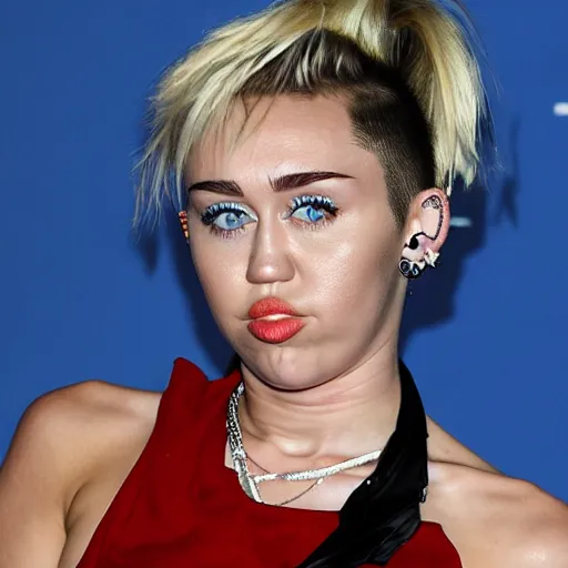 Image similar to Miley Cryus derpface