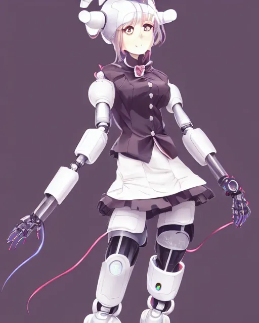Image similar to character concept art of an anime robot maid | | cute - fine - face, pretty face, realistic shaded perfect face, fine details by stanley artgerm lau, wlop, rossdraws, james jean, andrei riabovitchev, marc simonetti, and sakimichan, tranding on artstation