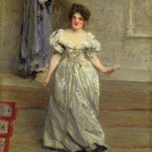 Image similar to actress stepping onto the stage by alfred stevens