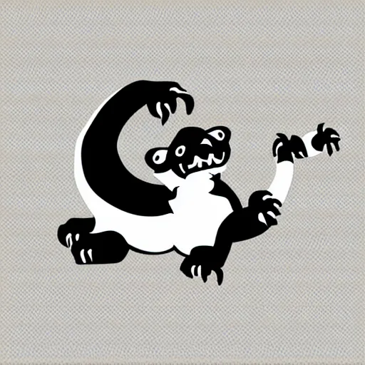 Image similar to vector art of welsh dragon and panda mixed, intercrossed, chimera, adobe illustrator