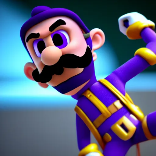 Image similar to ryan reynolds as waluigi, highly detailed, extremely high quality, hd, 4 k, 8 k, canon 3 0 0 mm, professional photographer, 4 0 mp, lifelike, top - rated, award winning, realistic, detailed lighting, detailed shadows, sharp, no blur, edited, corrected, trending