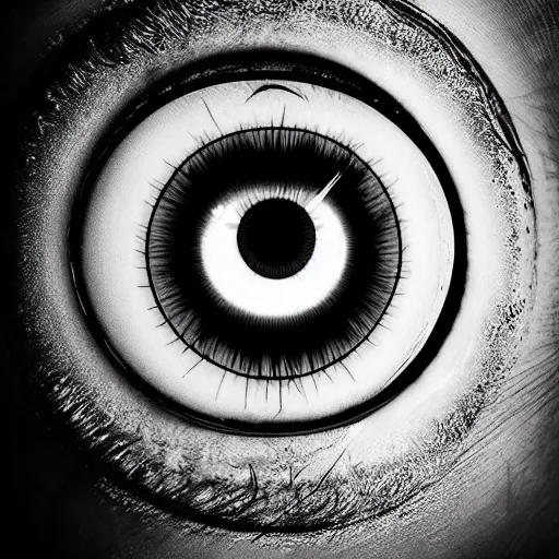 Image similar to heart's eye ( wake tf up ), in the style of hiroya oku and riyoko ikeda, black and white, photorealistic, epic, super technical, 3 d render