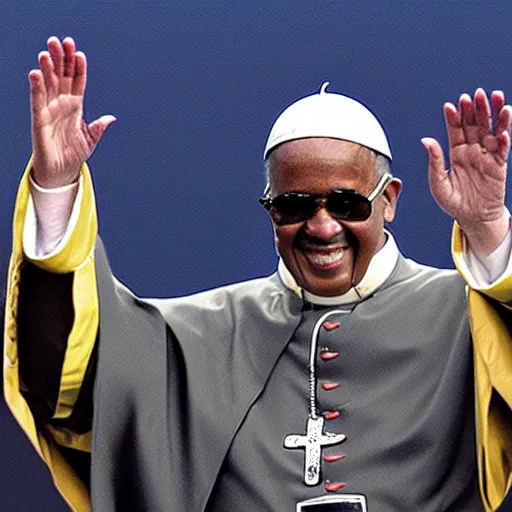 Image similar to pope stevie wonder