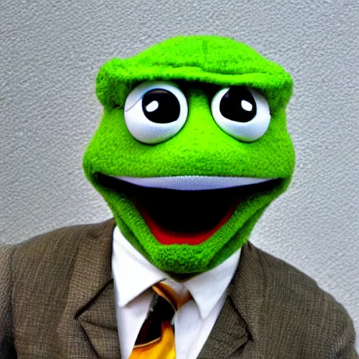 Image similar to pepe frog from the jim henson company