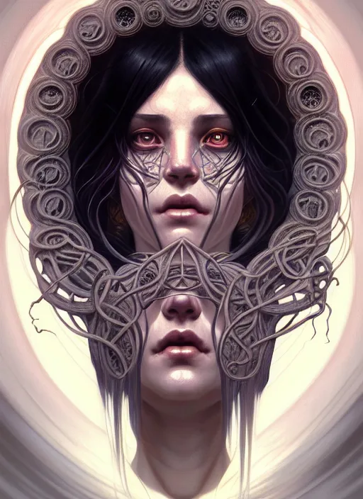 Prompt: symmetry!! portrait of female, cosmic horror, lovecraftian horror, intricate, horror!! highly detailed, digital painting, artstation, concept art, smooth, sharp focus, illustration, art by artgerm and greg rutkowski and alphonse mucha and junji ito, 8 k