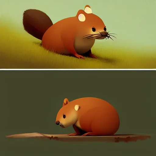 Image similar to goro fujita ilustration a happy beaver eating wood by goro fujita, painting by goro fujita, sharp focus, highly detailed, artstation