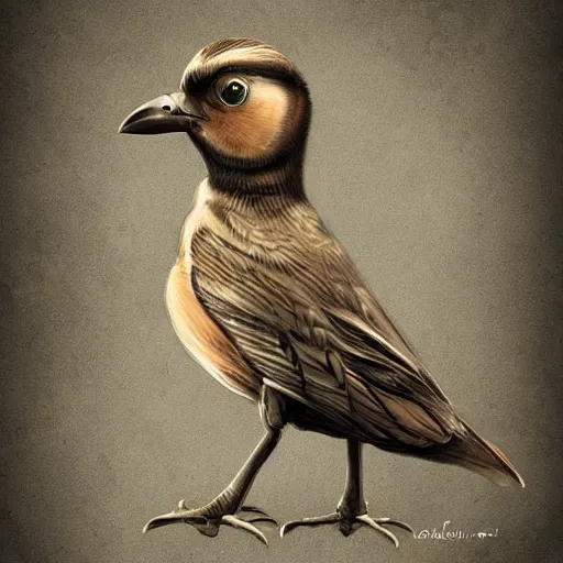 Prompt: A dieselpunk bird, high detail, sharp, studio, digital art
