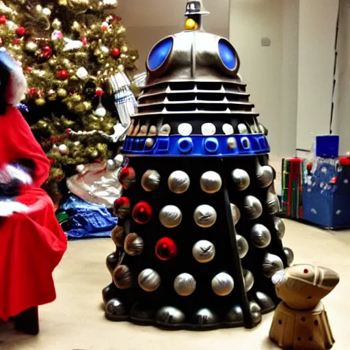 Image similar to Christmas nativity with Dalek