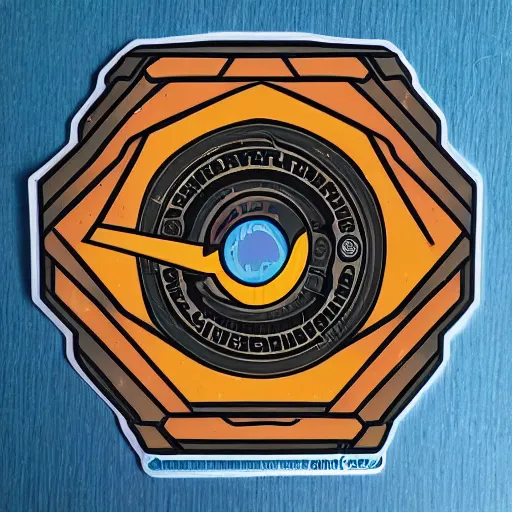 Prompt: die cut sticker, stargate portal