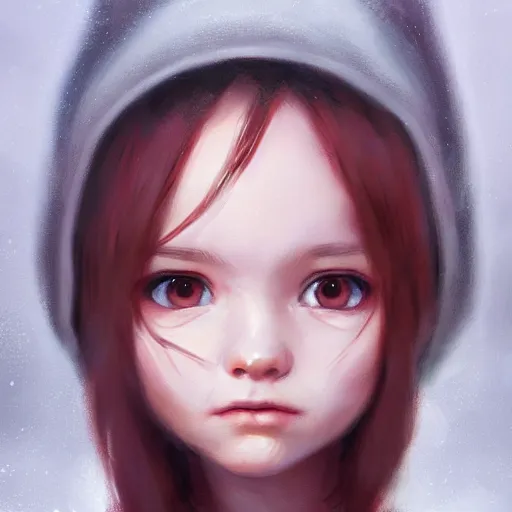 Image similar to a cute tiny girl with short red hair wearing a hoodie, digital art, very beautiful face, pretty face, very detailed eyes, full body illustration, 8 k resolution, soft painting, by greg rutkowski, wlop, rossdraws,