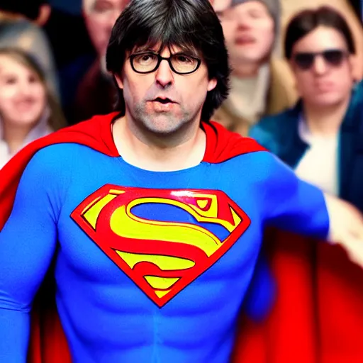 Prompt: Carles Puigdemont as Superman