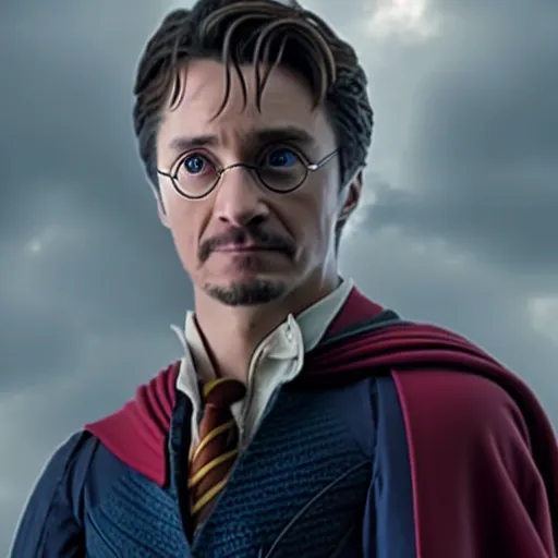 Image similar to Film still of Harry Potter as Dr. Strange, from Avengers: Endgame (2019)