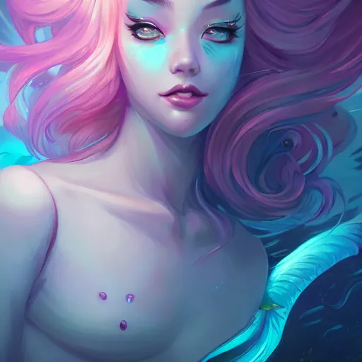 Prompt: a portrait of a beautiful mermaid, art by lois van baarle and loish and ross tran and rossdraws and sam yang and samdoesarts and artgerm and saruei, digital art, highly detailed, intricate, sharp focus, Trending on Artstation HQ, deviantart, unreal engine 5, 4K UHD image