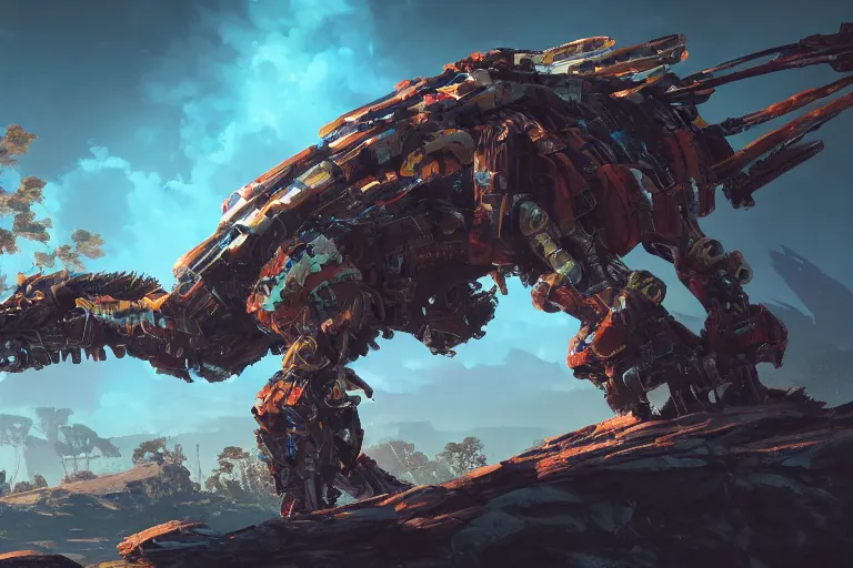 Image similar to glinthawk machine mecanical creature robot of horizon forbidden west horizon zero dawn bioluminiscence global illumination ray tracing hdr fanart arstation by ian pesty and alena aenami artworks in 4 k