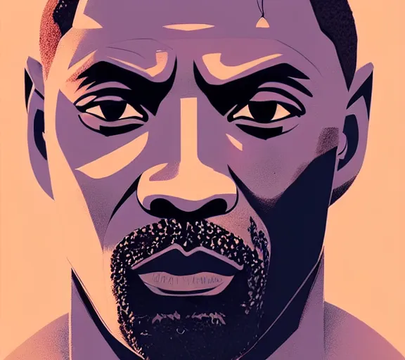 Prompt: portrait of portrait, idris elba as a kind king, by atey ghailan, by greg rutkowski, by greg tocchini, by james gilleard, by joe fenton, by kaethe butcher, by ashley wood, dynamic lighting, gradient light blue, brown, blonde cream and white color scheme, grunge aesthetic