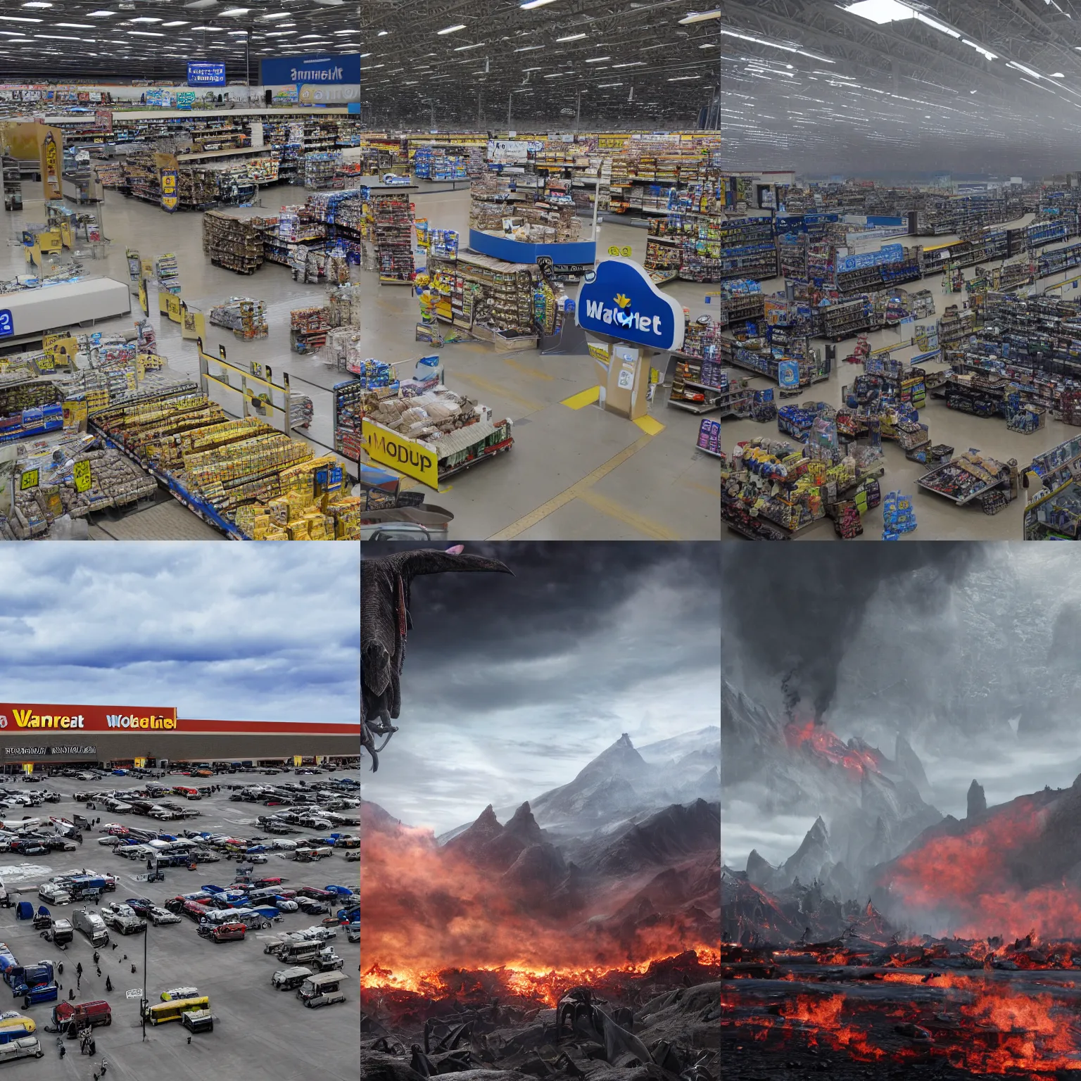 Prompt: a Walmart in the middle of Mordor, 4k, high quality