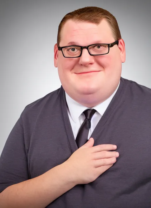 Image similar to Real life Peter Griffin, headshot, studio lighting