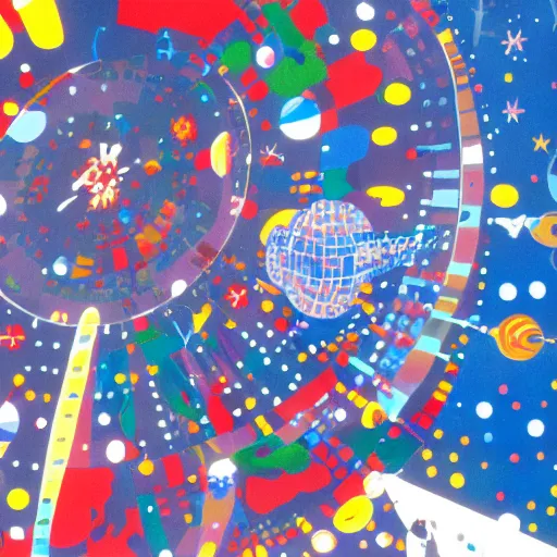 Prompt: Liminal space in outer space by Walt Disney with a very minor influence of Damien Hirst