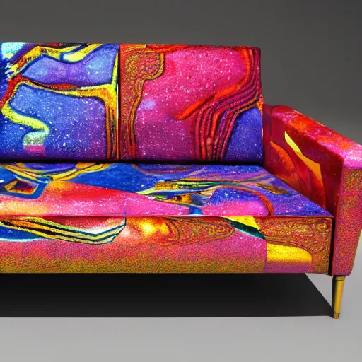 Prompt: psychedelic couch sofa costa blanca, designed by arnold bocklin, jules bastien - lepage, tarsila do amaral, wayne barlowe and gustave baumann, cheval michael, trending on artstation, mediterranean, star, sharp focus, colorful refracted sparkles and lines, soft light, 8 k 4 k