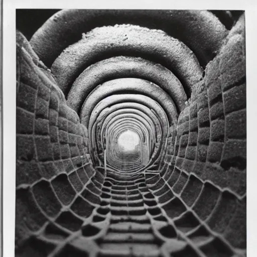 Image similar to vintage nostalgic hyper liminal photo, sponge with many pathways inside each hole, tunnels lead to memories, photo, mysterious, surrealist depiction of a normal sponge, trending, m. c. esher