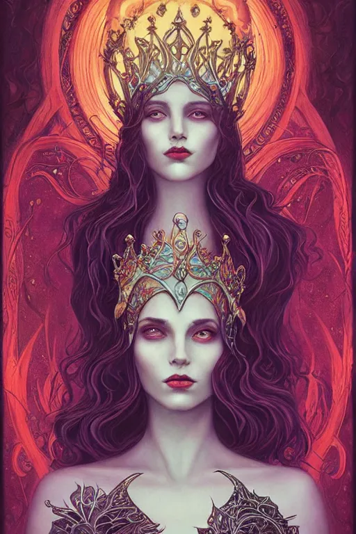 Image similar to jeweled Crown, other worldly, fairy eldritch court, art nouveau, by Anato Finnstark, Tom Bagshaw, Brom