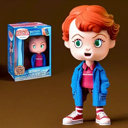 Prompt: eleven from stranger things as a pixar figurine toy, vibrant, hyperrealistic, maximalism, mystical, ornate, intricate