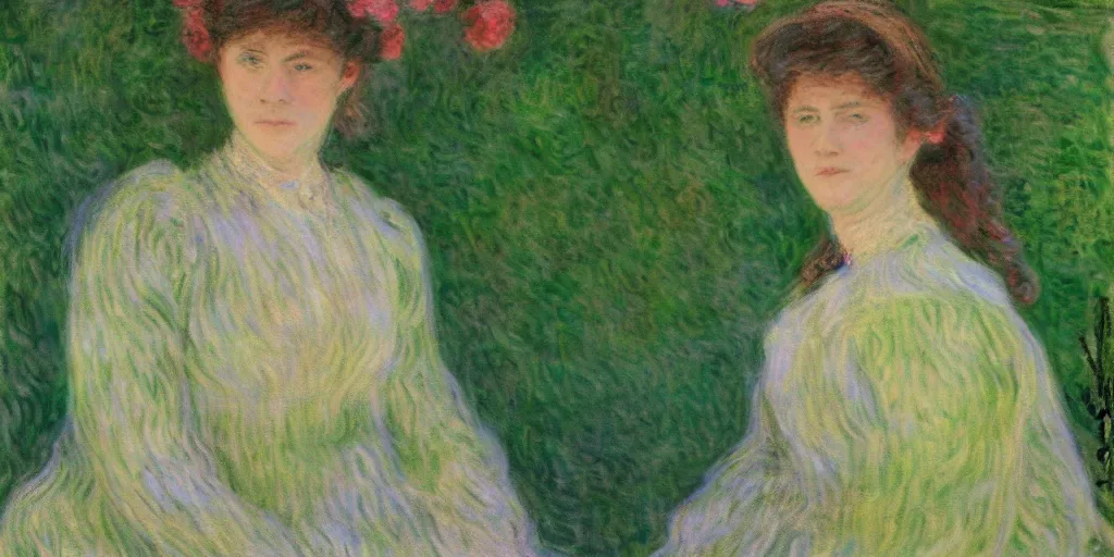 Prompt: A portrait of Margaret by Monet, in the Monet style.