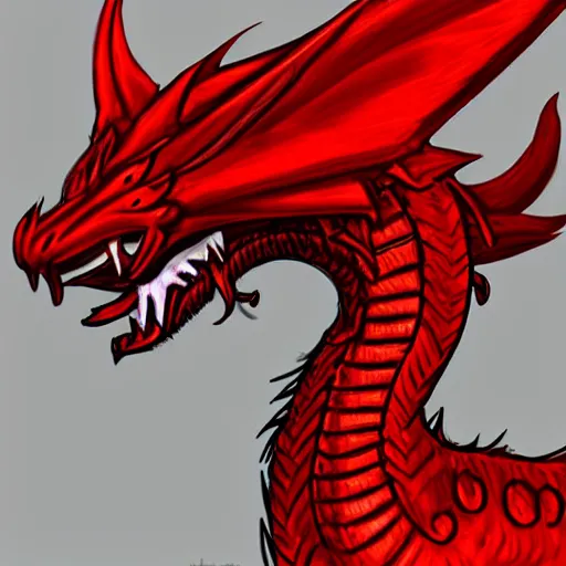 Image similar to an anthropomorphic red dragon, profile picture commission on furaffinity, deviant art, digital art