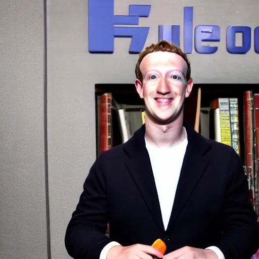 Image similar to mark zuckerberg holding a coaster up to the camera