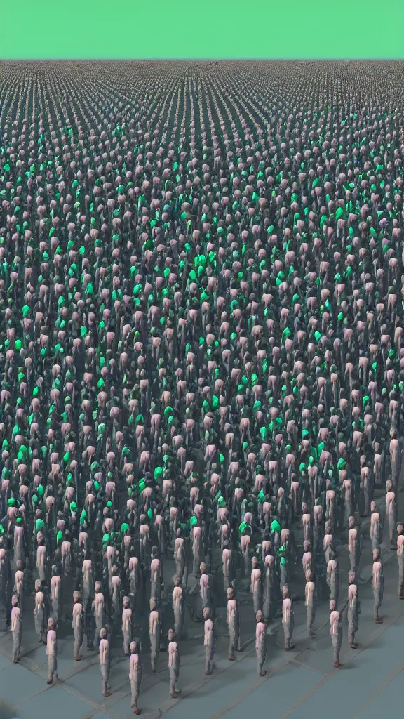 Image similar to army of Obama clones the size of the Hulk by Beeple, 4K