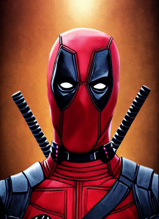 Prompt: deadpool, illustration, sharp focus, highly detailed, vertical portrait, manga, concept art, smooth, dramatic lighting, facing forward, face in focus, in the style of Hirohiko Araki