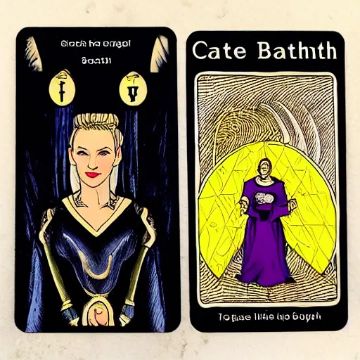Image similar to tarot card featuring cate blanchett
