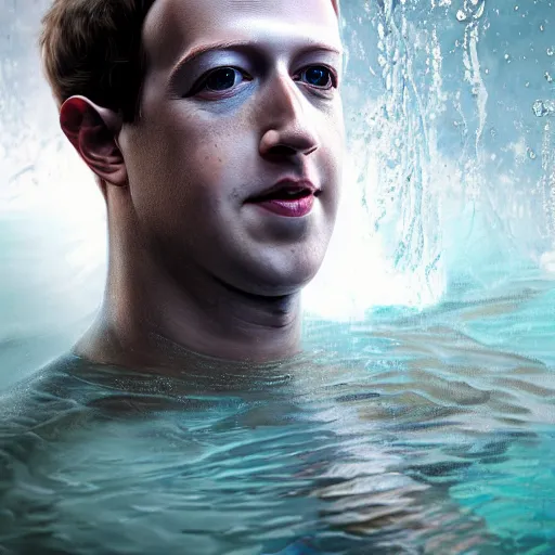 Prompt: mark zuckerberg as water, award winning water photography, extremely detailed, artstation, 8 k, sensual lighting, incredible art, wlop, artgerm