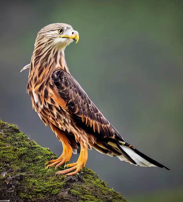 Image similar to realistic, photograph of a red kite bird, 4 k, hd, nature photography, wildlife photography