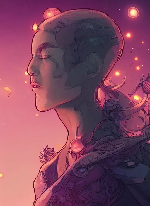 Image similar to portrait of bee melvnin, falling in love, glowing with heart aura. sharp focus, cinematic pose, cinematic lighting, unreal engine render. art by josan gonzales and moebius and deathburger.