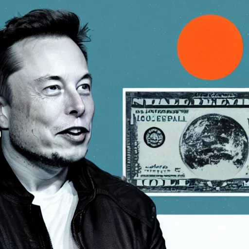 Image similar to Elon musk on the Mars Dollar bill