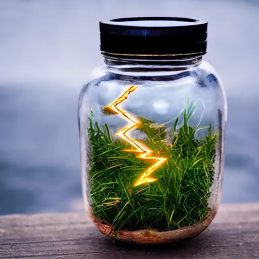 Prompt: lightning in a jar