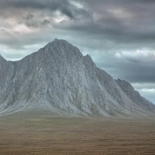 Prompt: the granite mountain known as the twin faces of god is located on the weeping strand archipelago. the mountain is split into two faces, each with a different expression. one face is said to be crying, while the other is said to be smiling. 4 k photo with overpainting by april gornik and jae lee