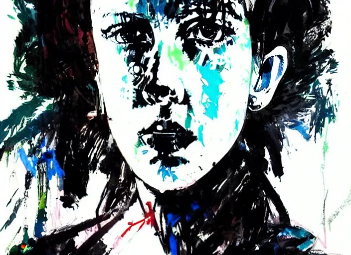 Image similar to a highly detailed beautiful portrait of millie bobby brown by yoji shinkawa