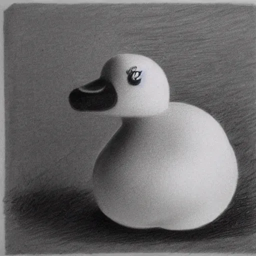 Prompt: pencil drawing of a rubber ducky in the style of Jean-Auguste-Dominique Ingres, very detailed