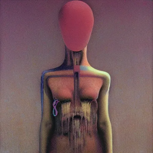 Image similar to cybergirl by Beksinski