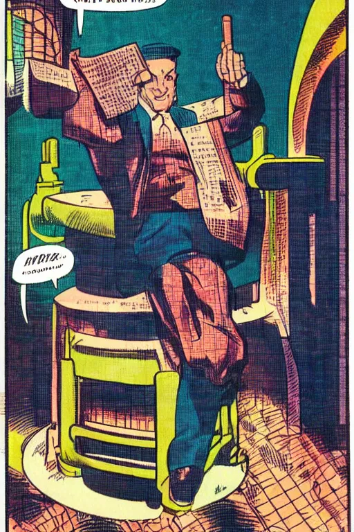 Prompt: pipe organ, 1 9 4 0 s halftone color comic page by steve ditko and alan lee