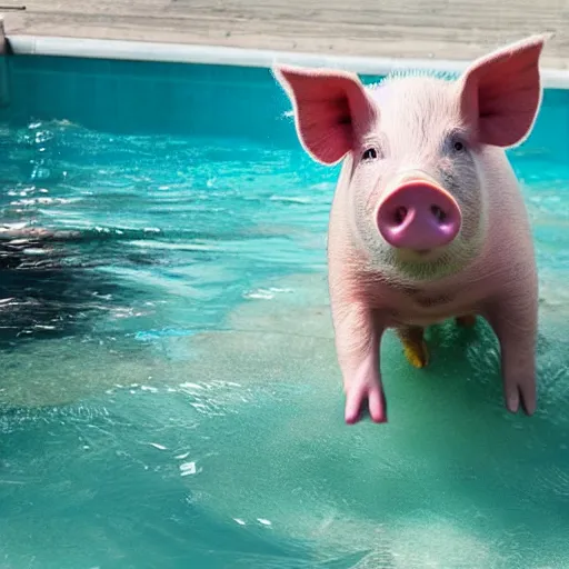 Image similar to pig swimming