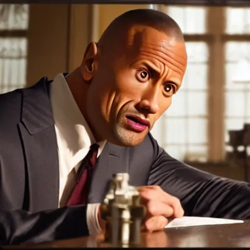 Image similar to dwayne johnson as sherlock holmes examine the evidence, cinematic scene