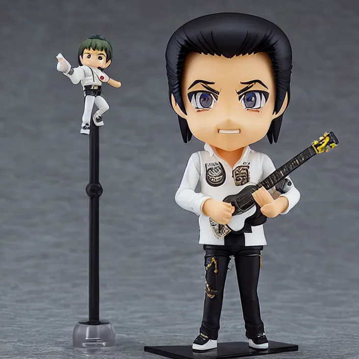 Prompt: Elvis Presley, An anime Nendoroid of Elvis Presley, figurine, detailed product photo