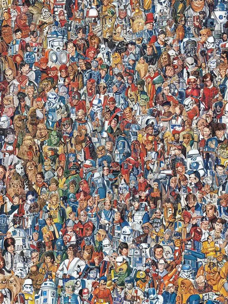 Image similar to Where's Waldo original page of Star Wars by Martin Handford